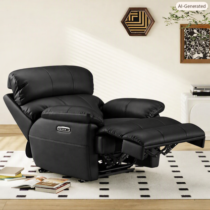 Brand New in Box Power Recliner Chair with Power Headrest & Lumbar Support, Black (#241)