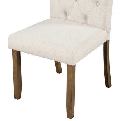 Brand new in box Set of Four Farmhouse Dining Chairs and Bench, Upholstered, Brown/Beige (#162)