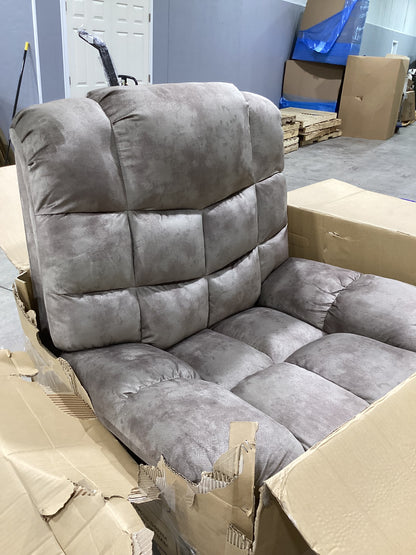 Brand New in Box Overstuffed Manual Reclining Sofa with Wide Backrest, Smoke Gray (#214)