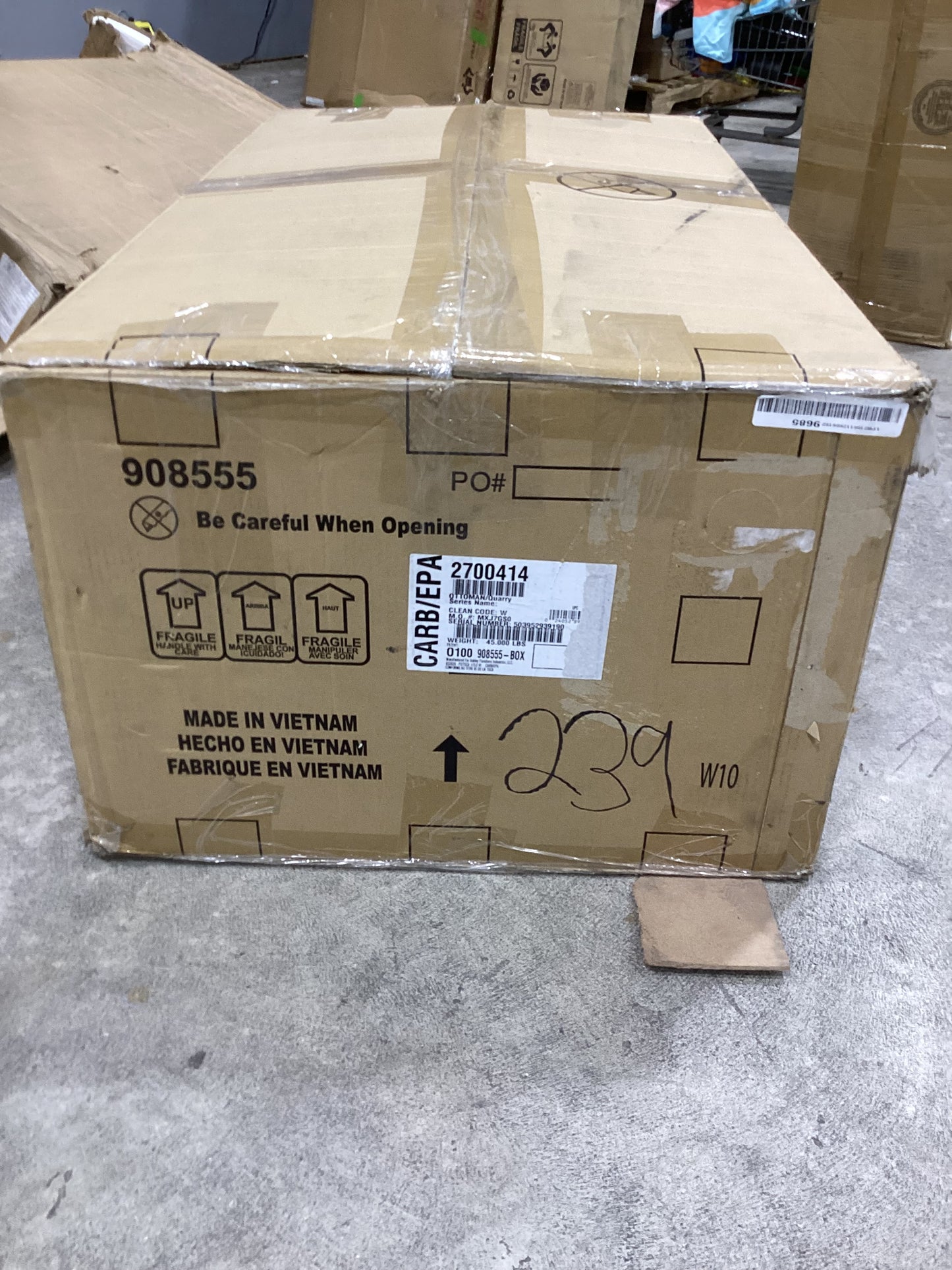 Brand New in Box Golo Polyester Rectangle Accent Ottoman, Gray (#239)