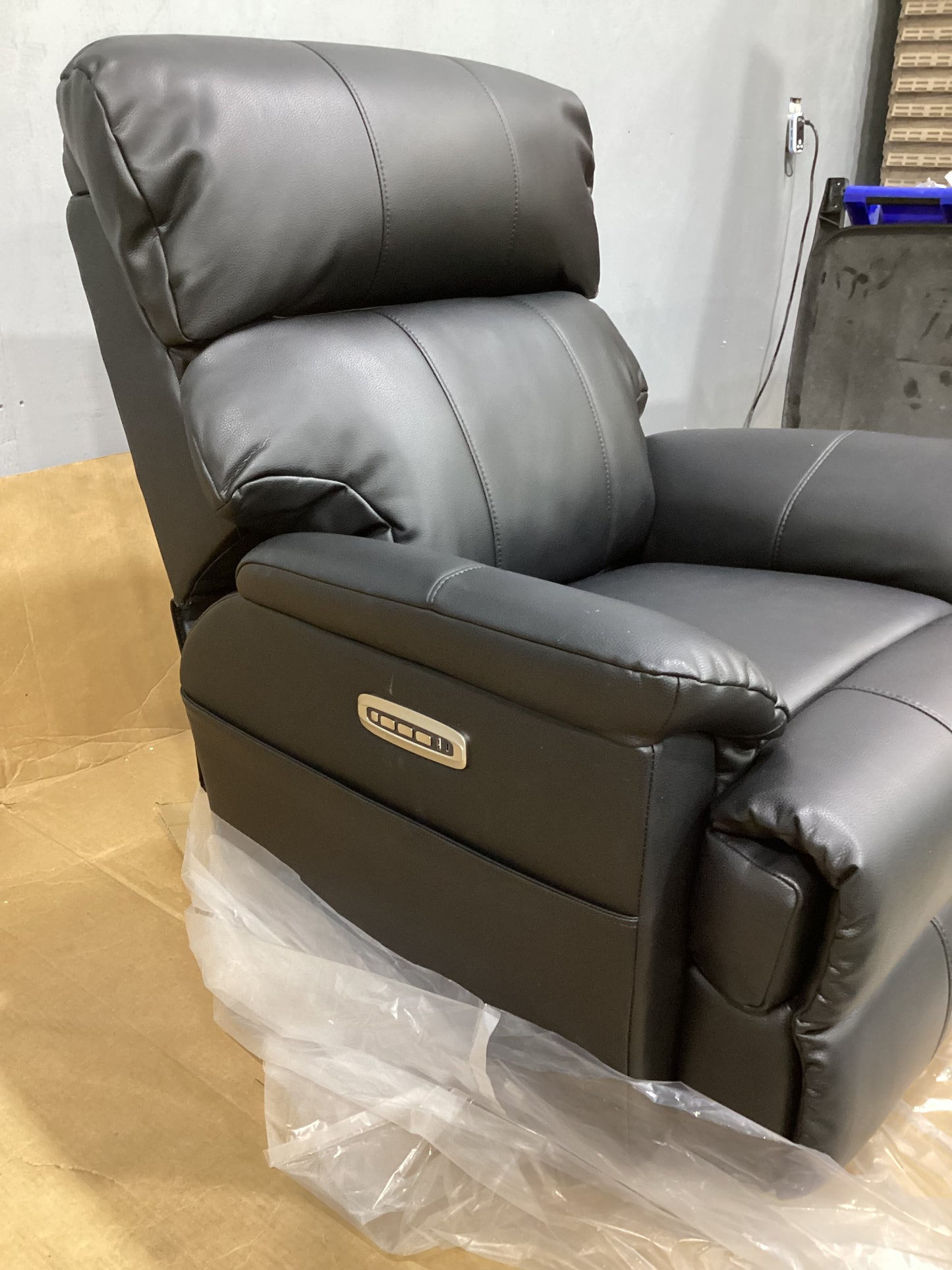 Brand New in Box Power Recliner Chair with Power Headrest & Lumbar Support, Black (#241)