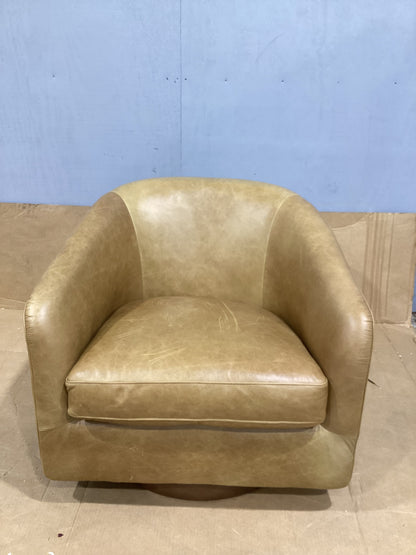 Brand New in Box Kamonte Upholstered Swivel Barrel Chair, Tan (#242)