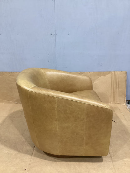 Brand New in Box Kamonte Upholstered Swivel Barrel Chair, Tan (#242)