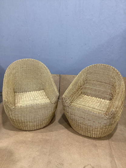 Brand New in Box Estero Wicker Accent Chair Natural Brown, Set of Two (#250)