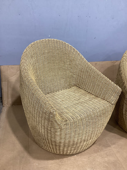 Brand New in Box Estero Wicker Accent Chair Natural Brown, Set of Two (#250)