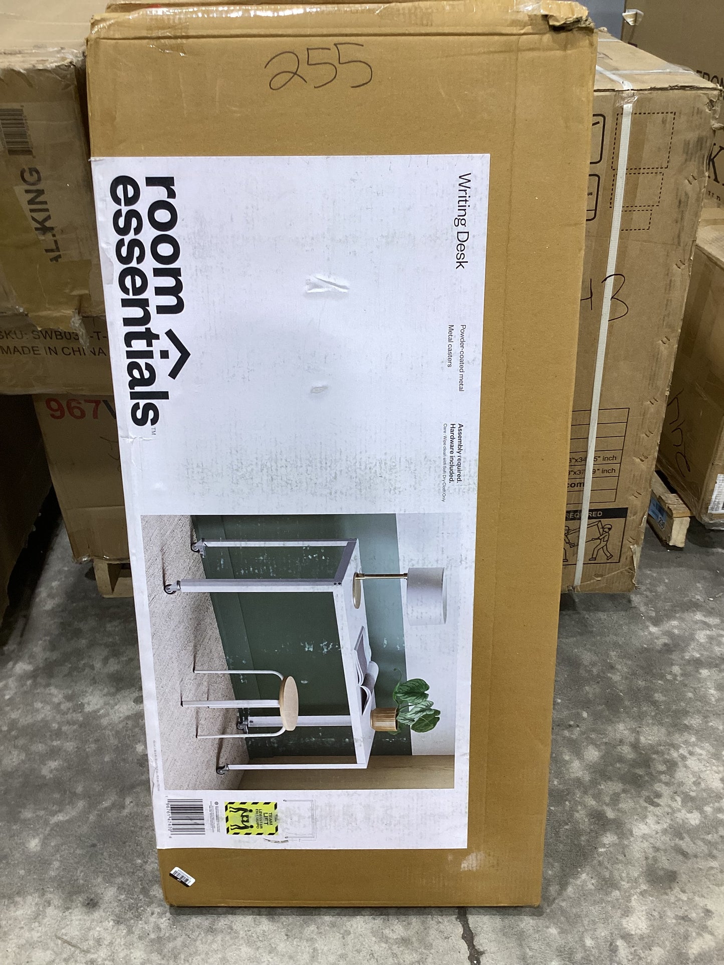Brand New in Box 45" Rolling Metal Computer Desk Chalk White (#255)
