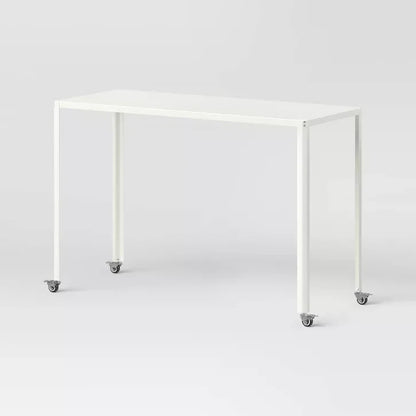 Brand New in Box 45" Rolling Metal Computer Desk Chalk White (#255)