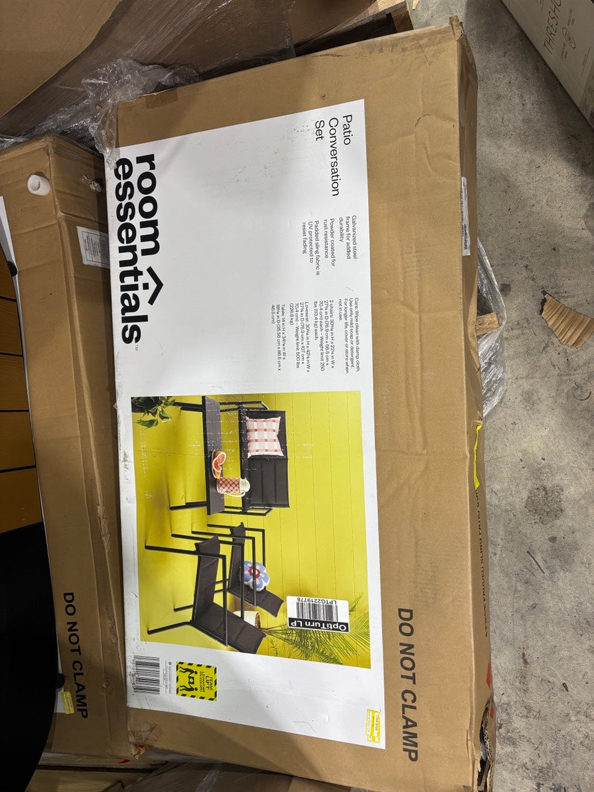 Brand New in Box 4pc Padded Sling Patio Conversation Set Black (#60)