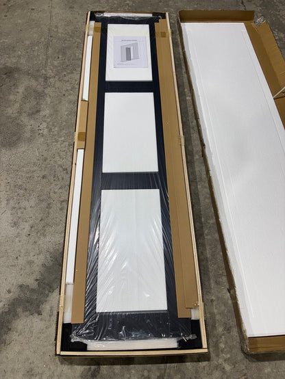 Brand New in Box 3-Lite Frosted Glass and Black Manufactured Wood Bi-Fold Doors w/ HW Kit. (#103)