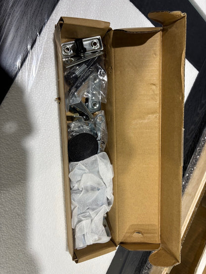 Brand New in Box 3-Lite Frosted Glass and Black Manufactured Wood Bi-Fold Doors w/ HW Kit. (#103)