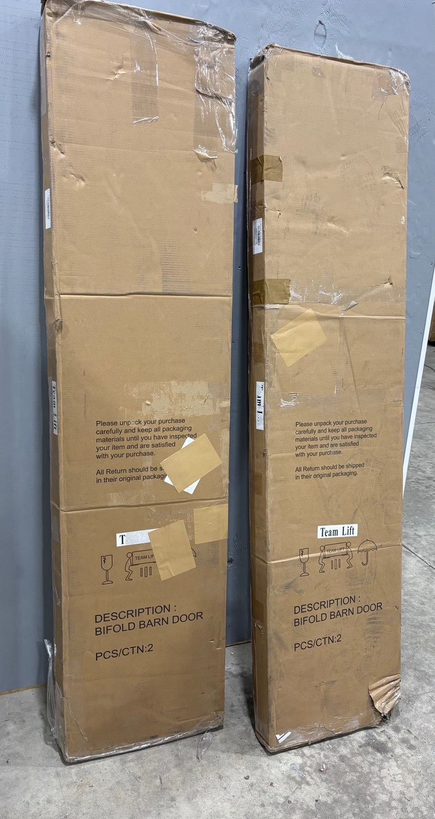 Brand New in Box Double 84 x 64 Interior Bi-Fold Barn Doors, Closet Doors (#105)