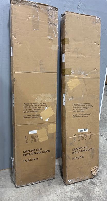 Brand New in Box Double 84 x 64 Interior Bi-Fold Barn Doors, Closet Doors (#105)