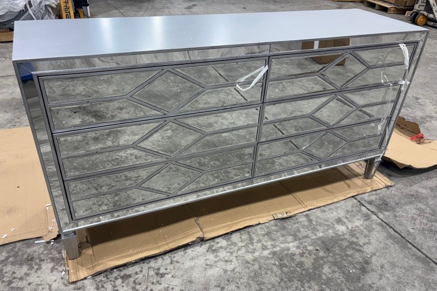 Brand New in Box Bashaw 64'' W 6 - Drawer Dresser, Silver By Willa Arlo Interiors (#174)