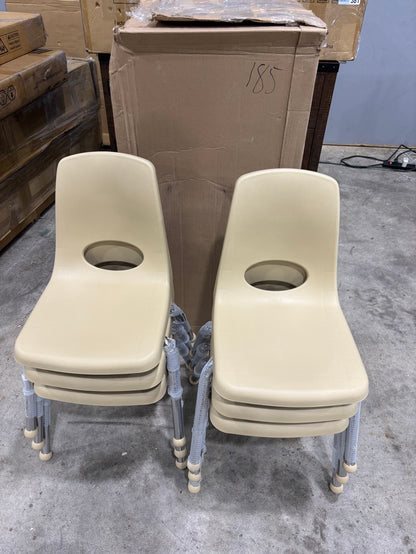 Brand New Stackable Classroom Chairs, Sand Color (#185) (Two sets of 6 Available, Priced per set)