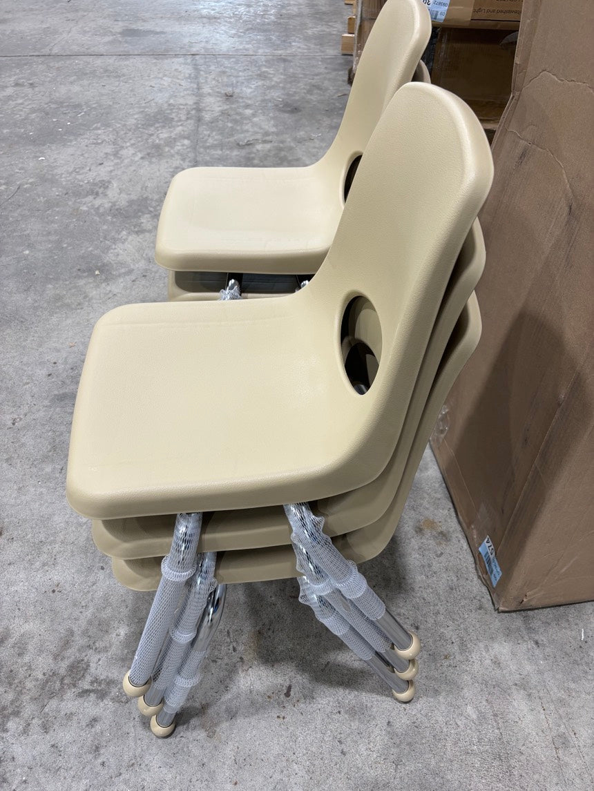 Brand New Stackable Classroom Chairs, Sand Color (#185) (Two sets of 6 Available, Priced per set)