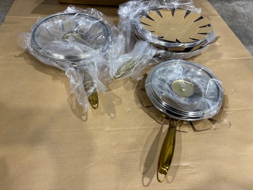 Brand New in Box Titanium Pans for Cooking | 8/10/12 Inch Pure Titanium Skillet Set with Lids (#192)