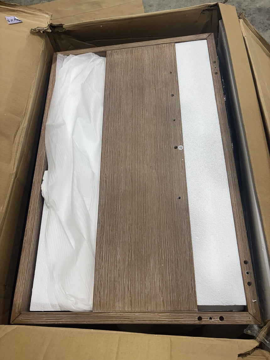 Brand New in Box Modern 37.75'' W Extendable Solid Wood Chaise Lounge w/ Lumbar Pillow (#196)