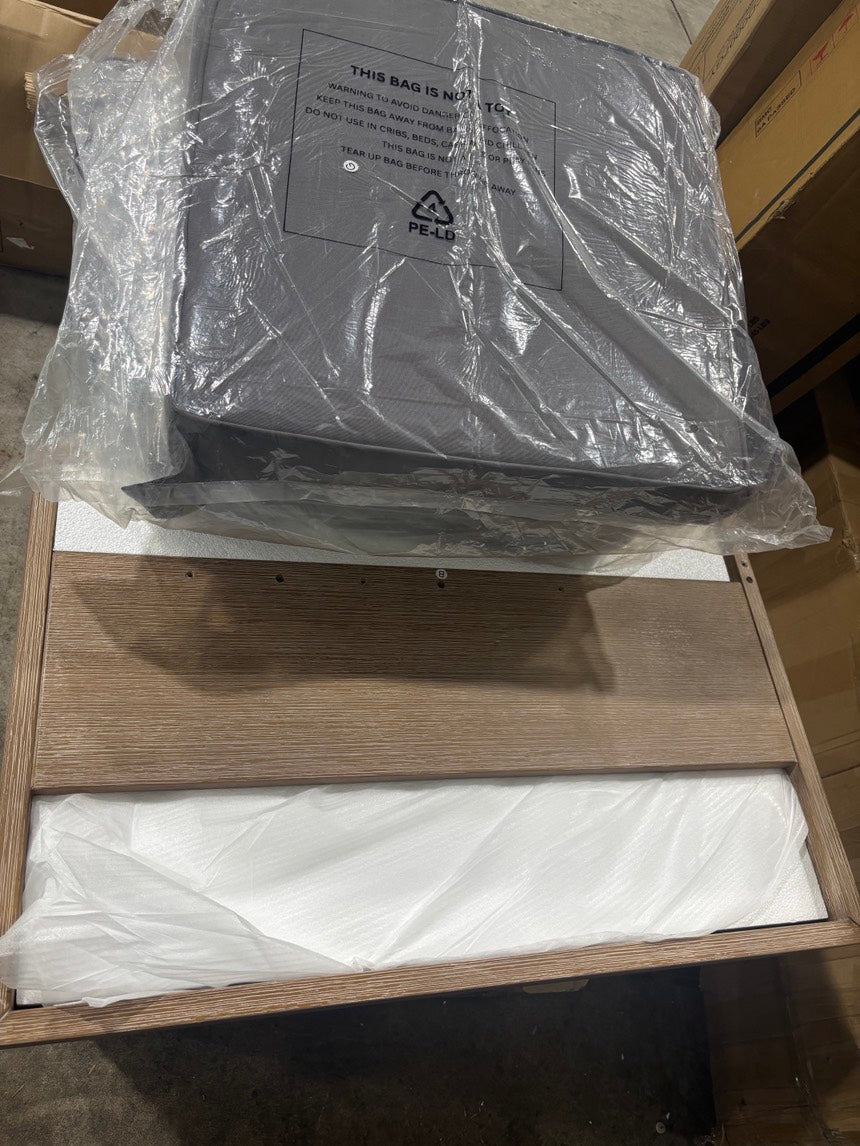 Brand New in Box Modern 37.75'' W Extendable Solid Wood Chaise Lounge w/ Lumbar Pillow (#196)