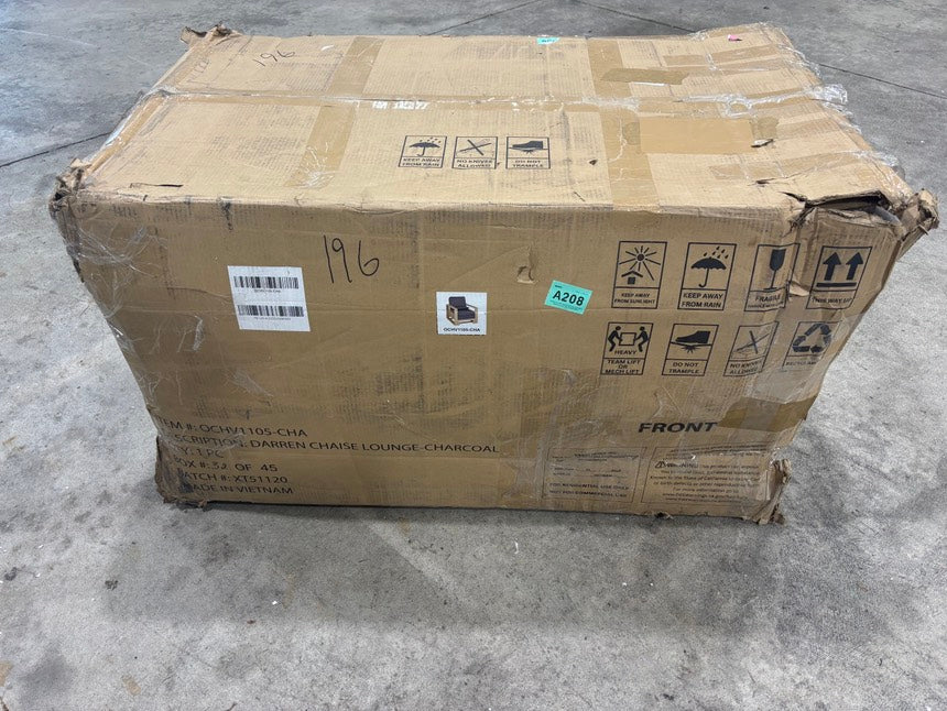Brand New in Box Modern 37.75'' W Extendable Solid Wood Chaise Lounge w/ Lumbar Pillow (#196)