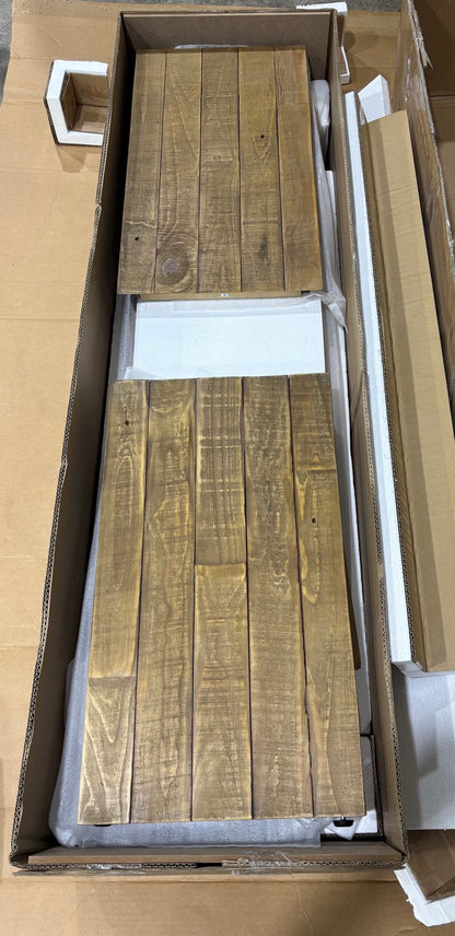 Brand New in Box Henn Solid Wood Console Table, Sierra Rustic Natural (#201)