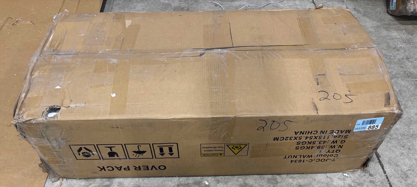 Brand New in Box Modern Dining Table with Storage for 6-10 seating, Walnut (#205)