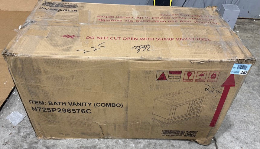 Brand New in Box Freestanding Blue Gray 36-in Single Sink Bathroom Vanity, (#225)