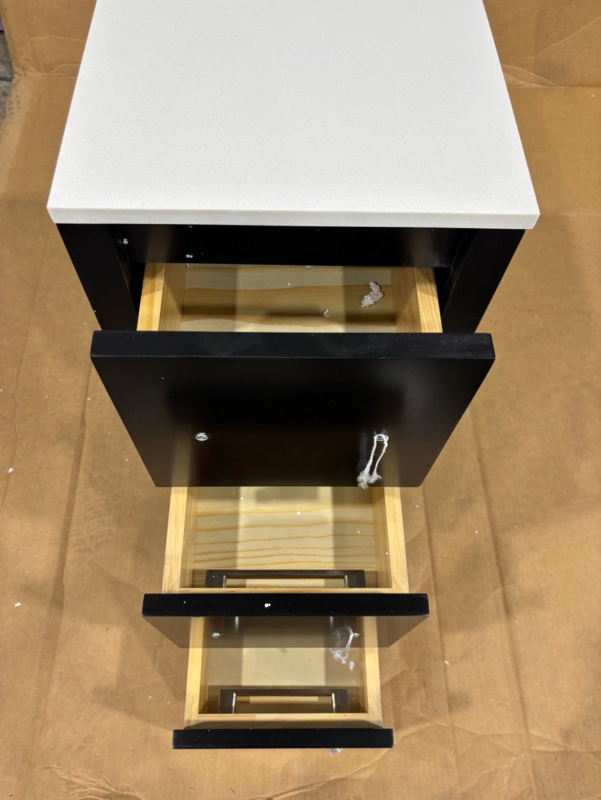 Brand New in Box Espresso Bathroom Vanity with White Engineered Marble Top (#231)