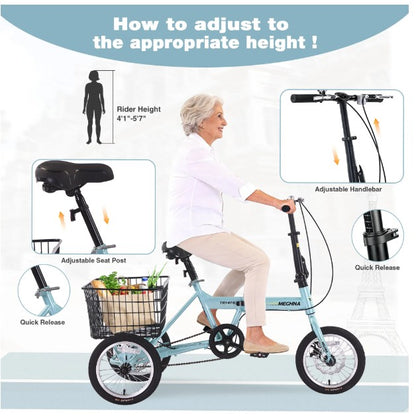 Brand New in Box Folding Tricycle for Adults, Green (#195)