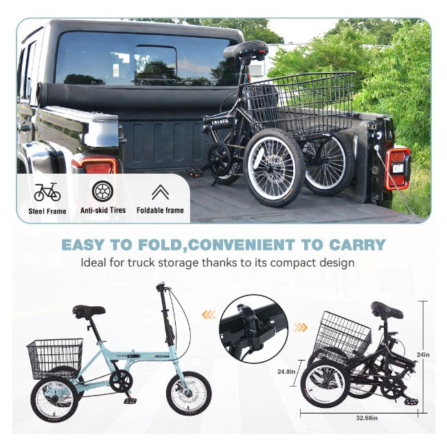 Brand New in Box Folding Tricycle for Adults, Green (#195)