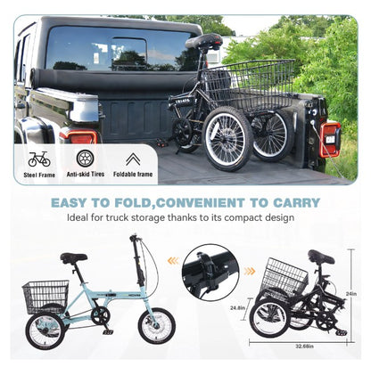 Brand New in Box Folding Tricycle for Adults, Green (#195)
