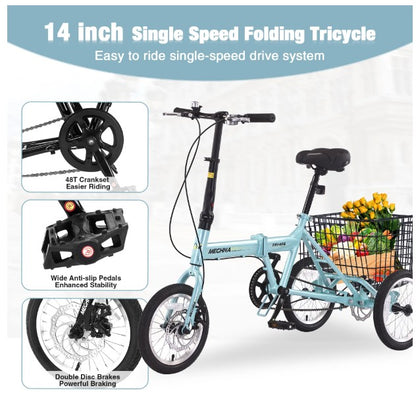 Brand New in Box Folding Tricycle for Adults, Green (#195)
