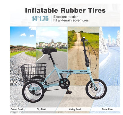 Brand New in Box Folding Tricycle for Adults, Green (#195)