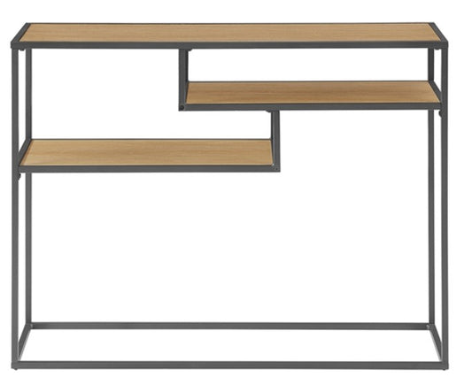 Brand New in Box 42" Metal and Wood Tiered Shelf Entry Table (#39)