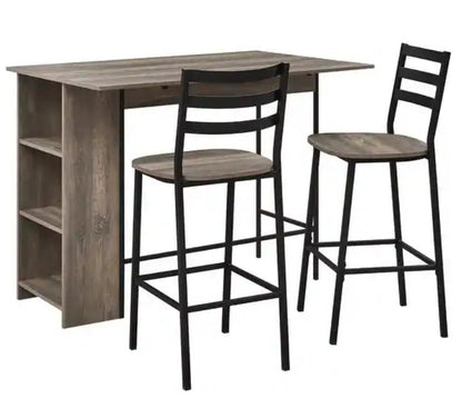 Brand New in Box 3-Piece Drop Leaf Counter Table Set (#33)