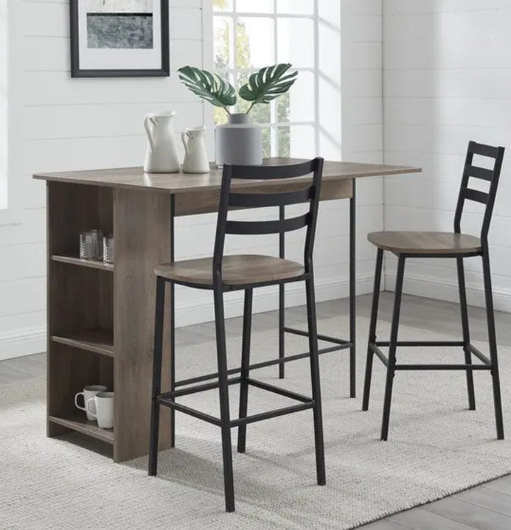 Brand New in Box 3-Piece Drop Leaf Counter Table Set (#33)