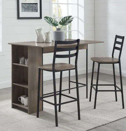 Brand New in Box 3-Piece Drop Leaf Counter Table Set (#33)