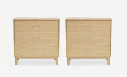 Brand New in Box Set of Two Clinton 3-Drawer Dresser - 3 Drawer, Oak (#137)