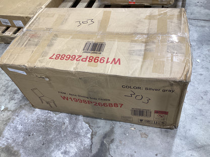 Brand New in Box Dining Chairs Set For 4, Gray Seat / Silver Legs (#303)