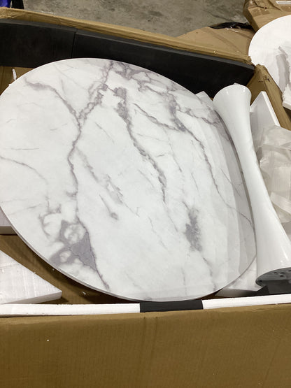 Brand New in Box Marble Dining Table Round Kitchen Pedestal Table, 31.5" (#295)