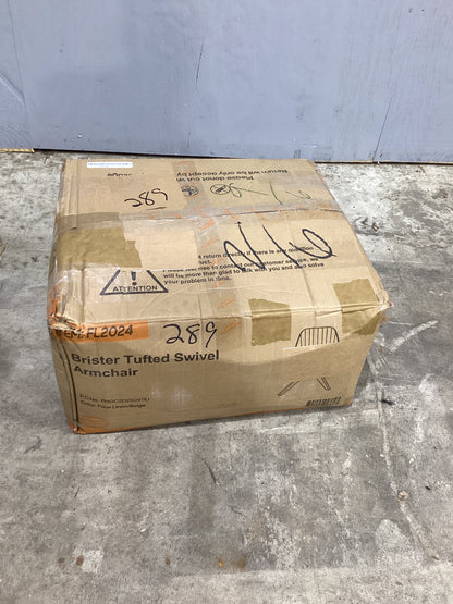 Brand New in Box Upholstered Swivel Accent Chair, Beige Linen Fabric (#289)