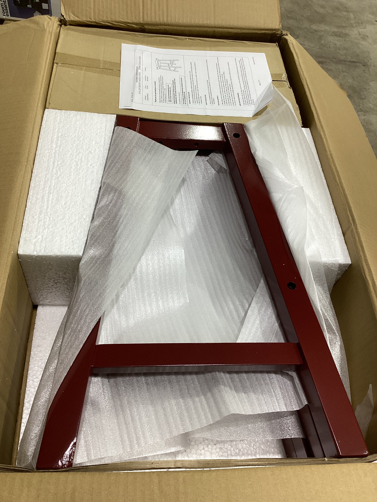 Brand New in Box Set of 2 Belfast 24" Counter Height Saddle Stools Red (#280)