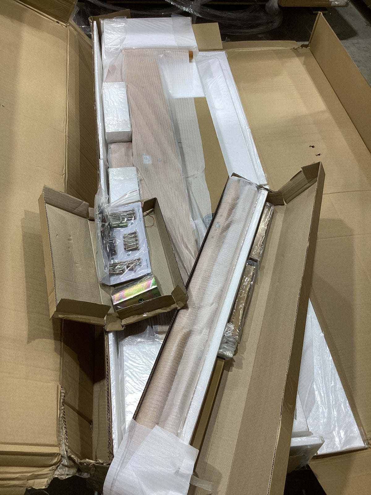 Brand New in Box Mid Century Wood Platform Bed Frame, Full, Natural (#292)