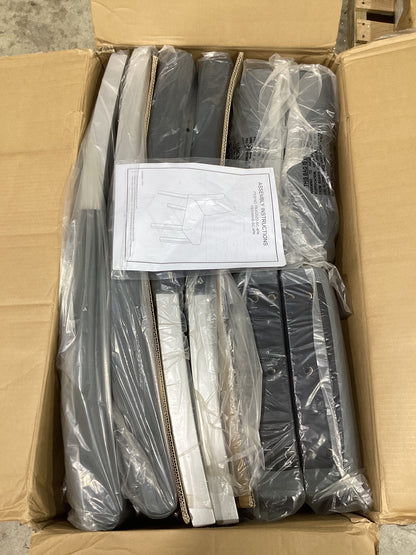 Brand New in Box Dining Chairs Set For 4, Gray Seat / Silver Legs (#303)