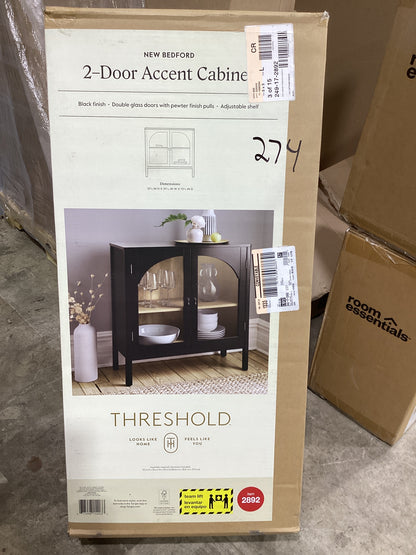 Brand New in Box 2 Door Accent Cabinet, Black (#274)