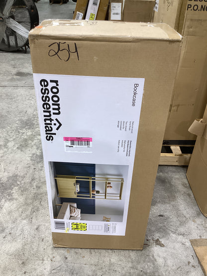 Brand New in Box 72.25" Scandi Bookcase with Three Shelves And Cabinet Storage Natural (#254)