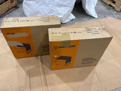 Brand New in Box 2 Pack Modern End Table With 2 Drawers, Brown (#111)